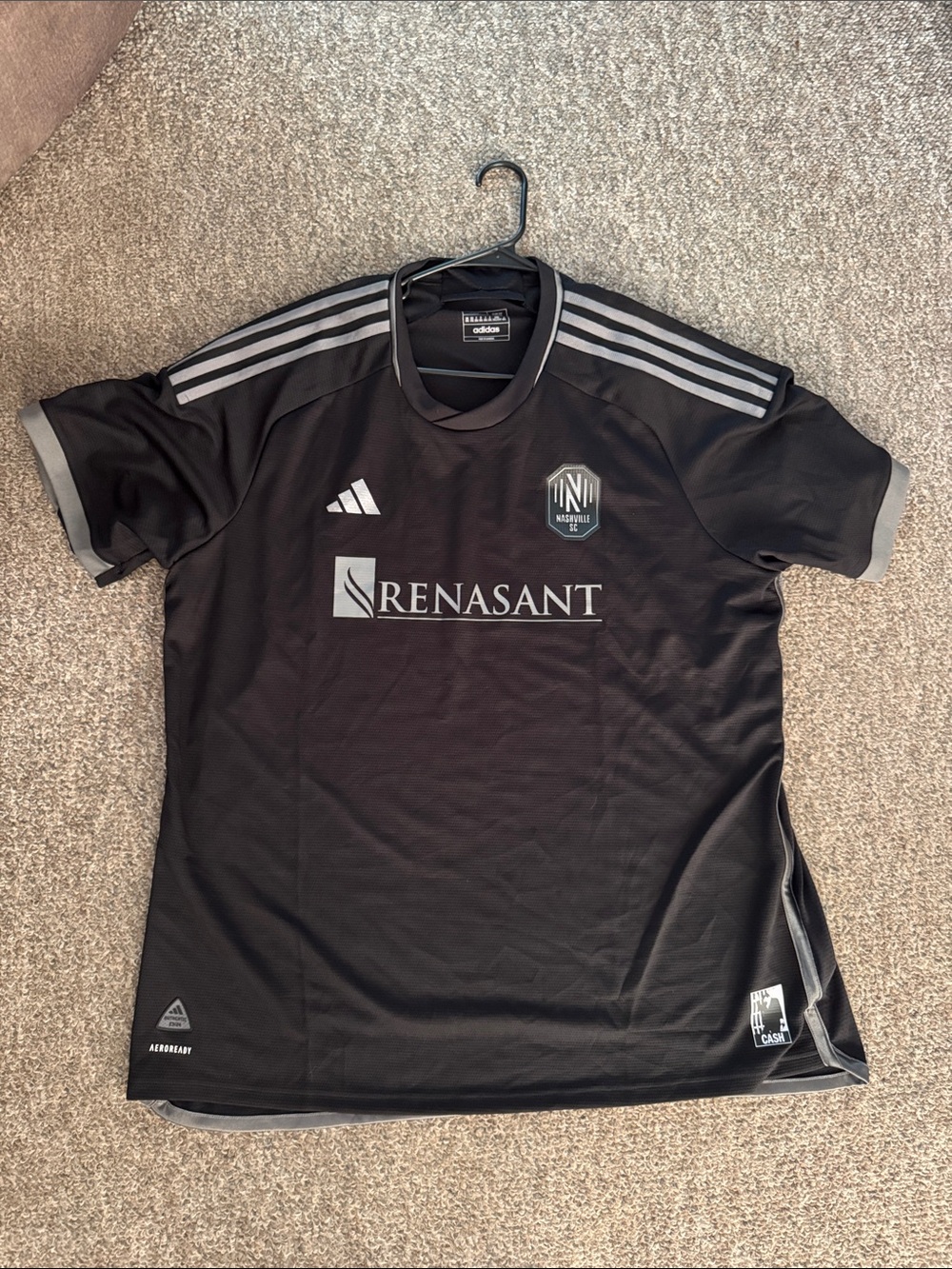 ADIDAS Black Nashville SC Men’s Soccer Jersey Johnny Cash New with tag